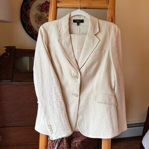 Talbots Cream Linen Blend Suit